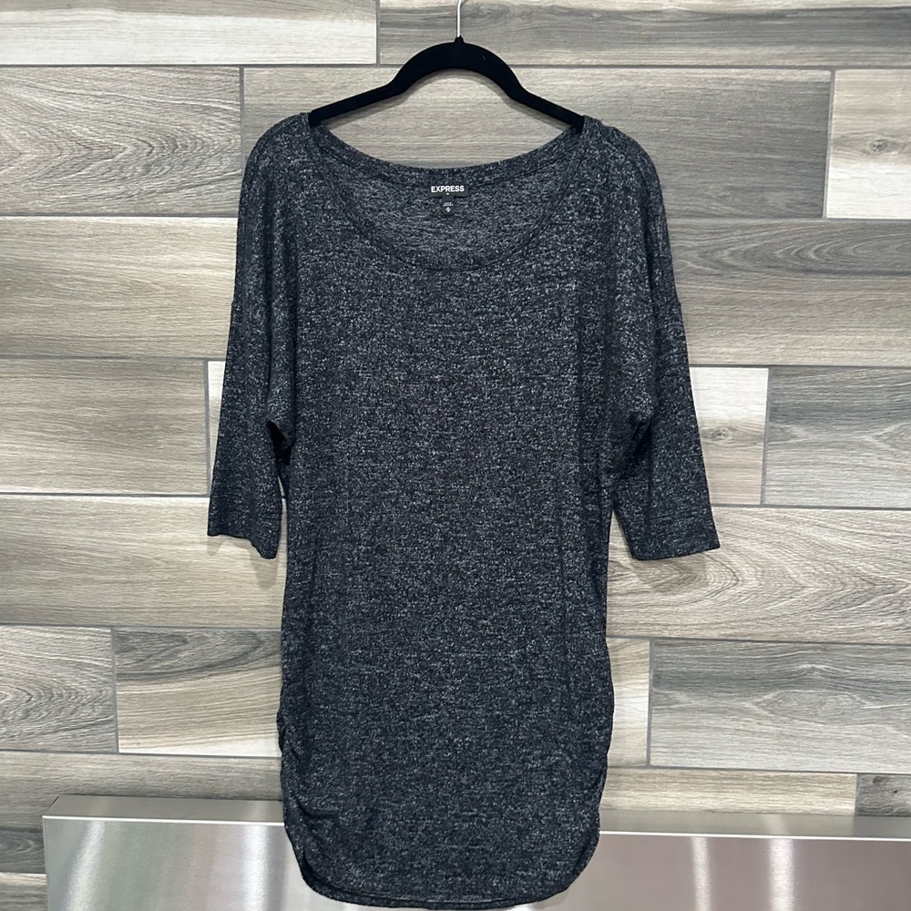 Express Women's Charcoal Long Sleeve Top